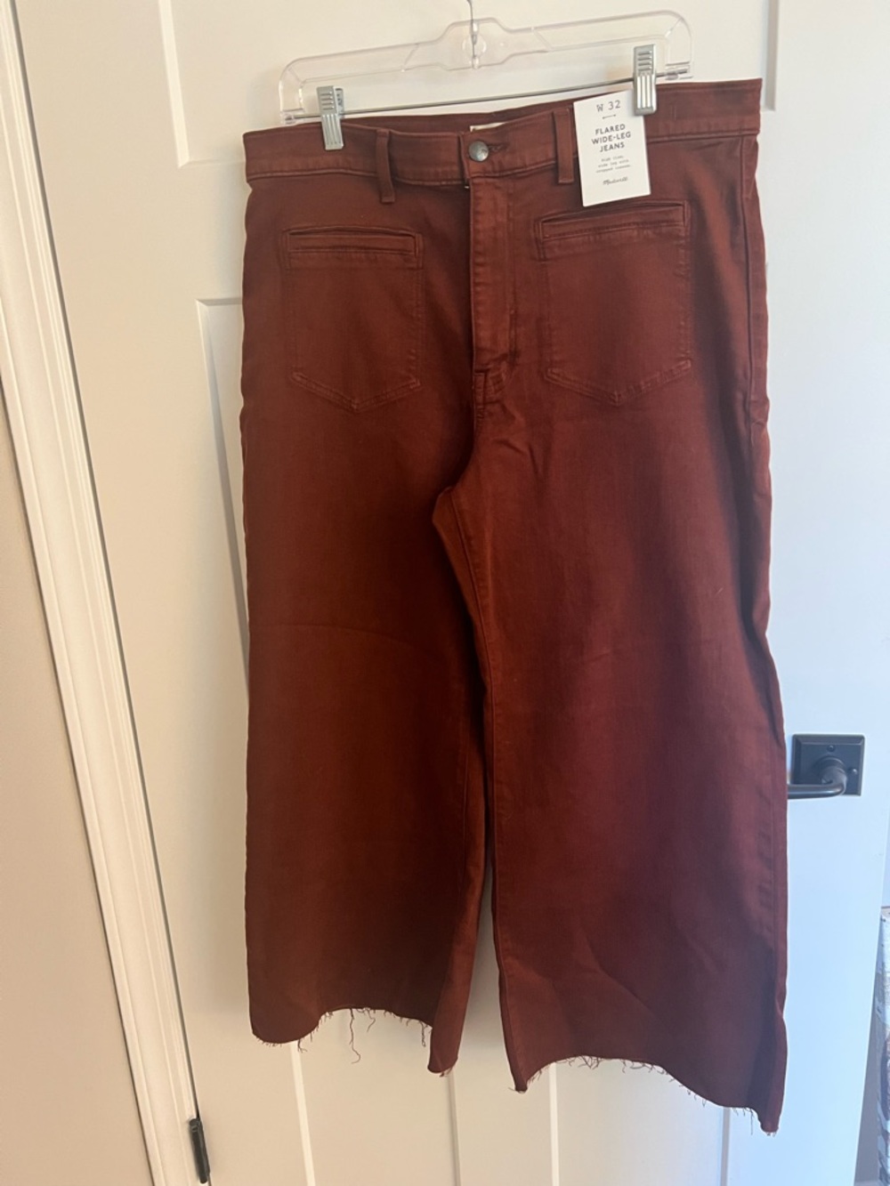 Madewell Burgundy Flared Wide-Leg Jeans New with tags - Picture 2 of 6